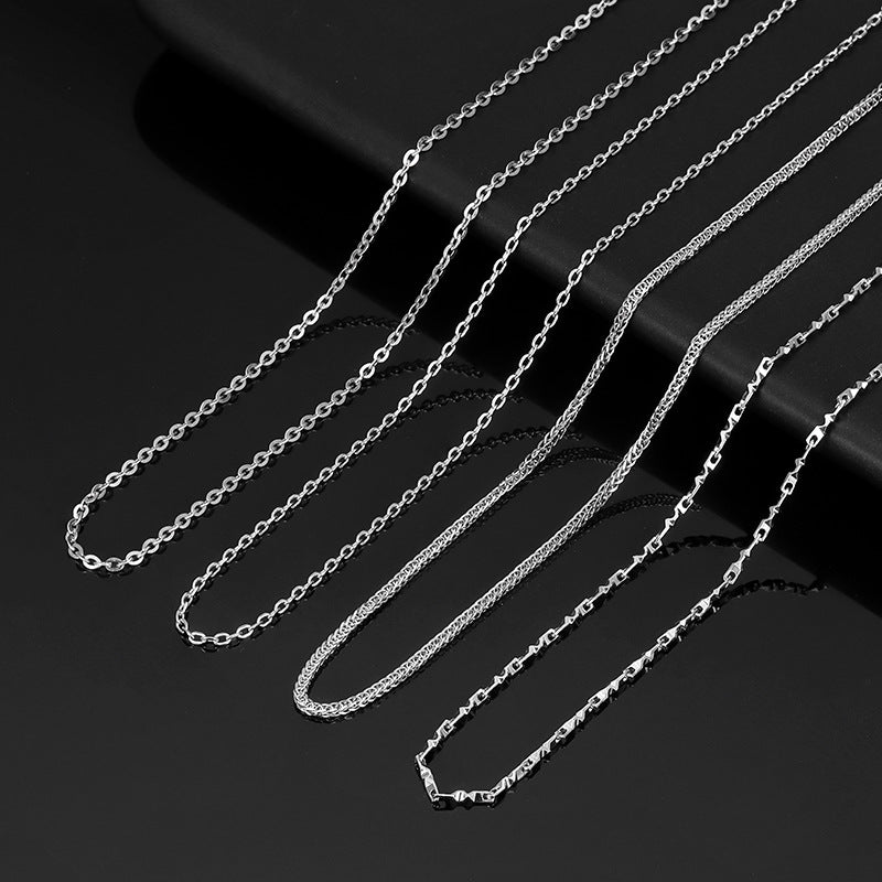S999 Silver Flash Star Clavicle Chain