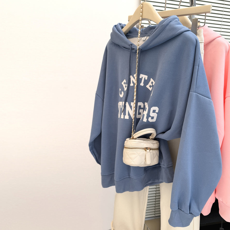 Women’s American Retro Hooded Velvet Sweatshirt Jacket