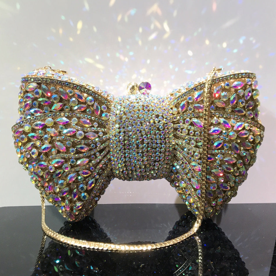 Bow Diamond Clutch – Elegant Rhinestone Purse