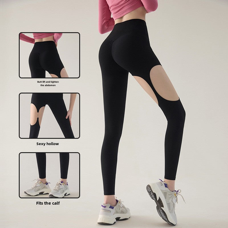 Metal Buckle Yoga Pants – Hollow Hip-Lift Fit