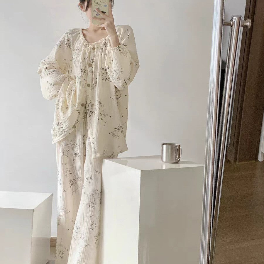 Chinese Style Loose Long-Sleeve Pajamas