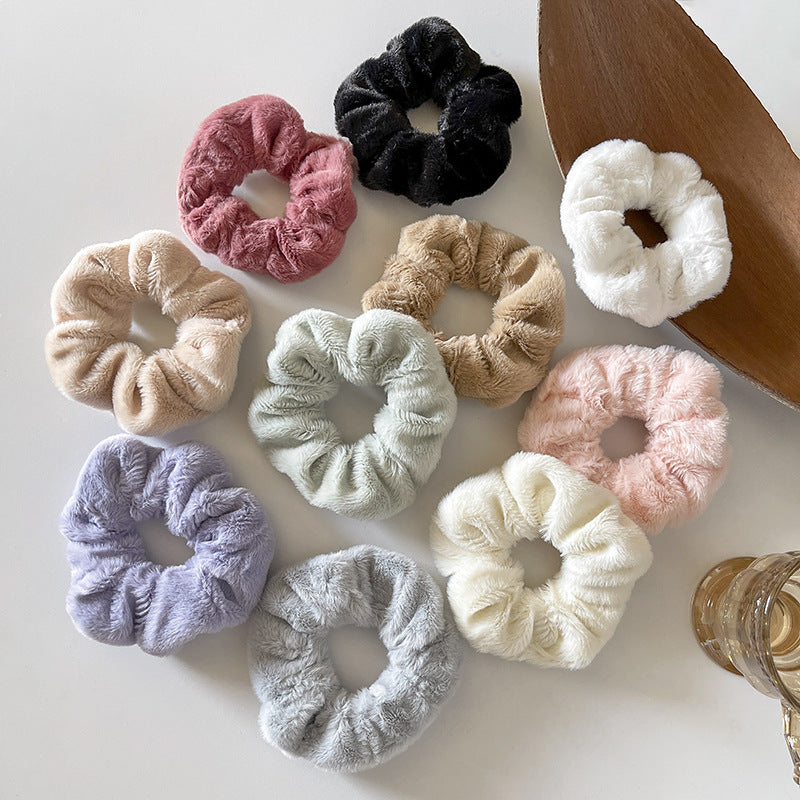 Plush Teddy Hair Tie – Cute Winter Korean-Style Hair Band