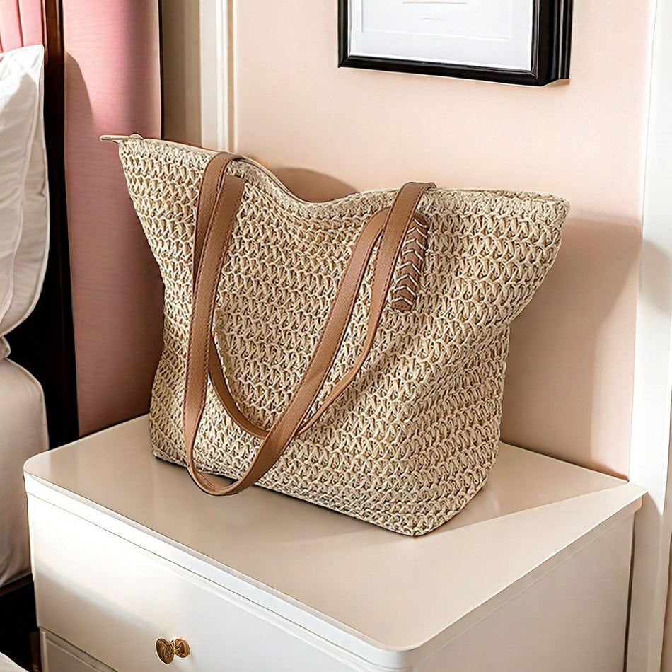 Large Capacity Mori Straw Tote Bag