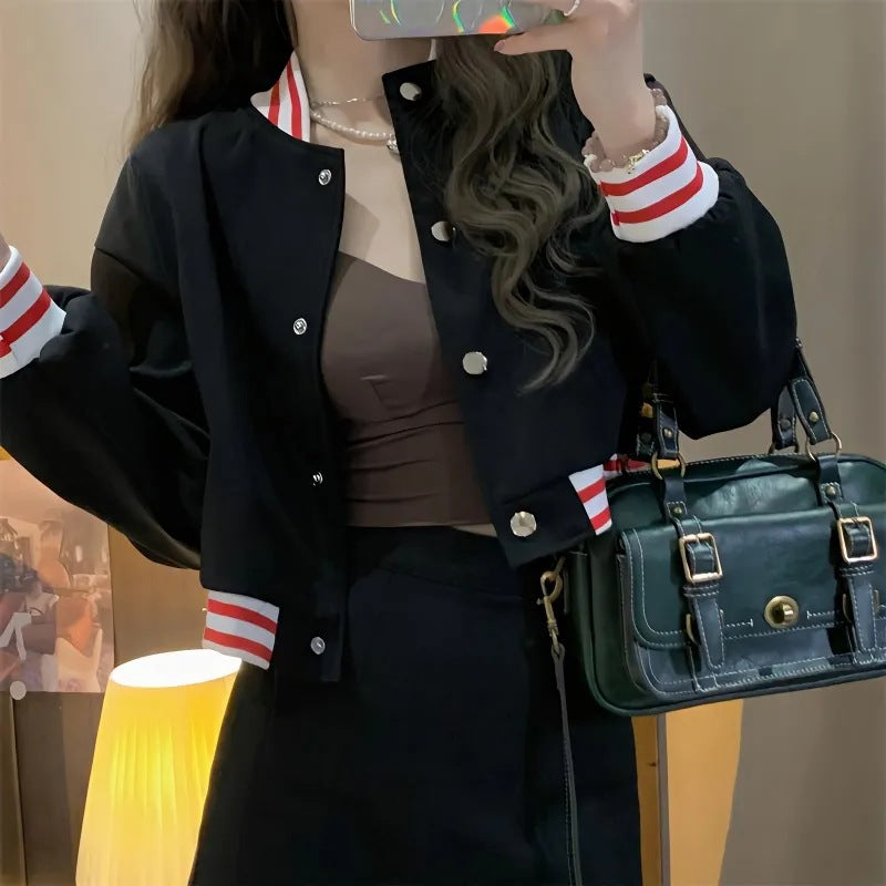 Short Black Baseball Jacket