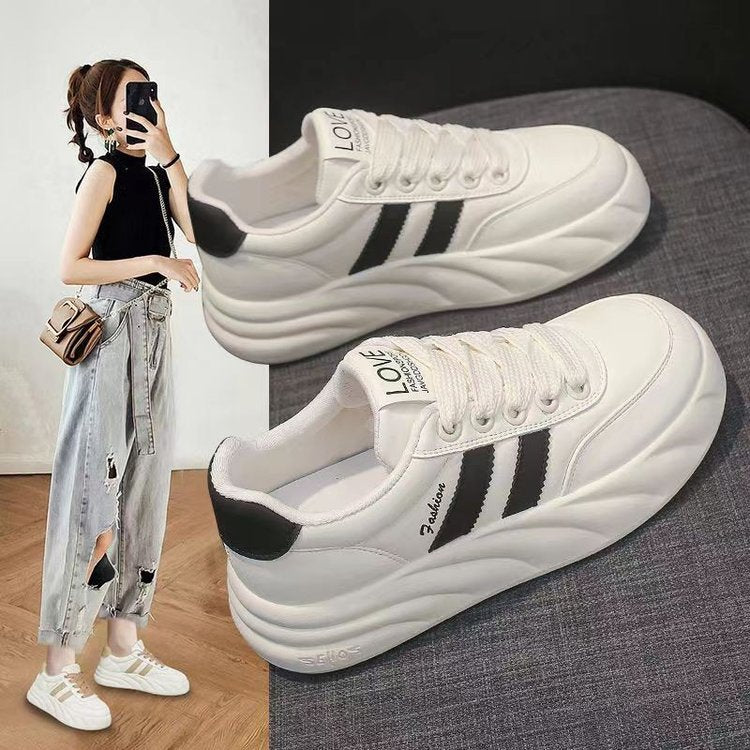 2025 High-End Small Platform White Sneakers – Girls’ Casual Shoes
