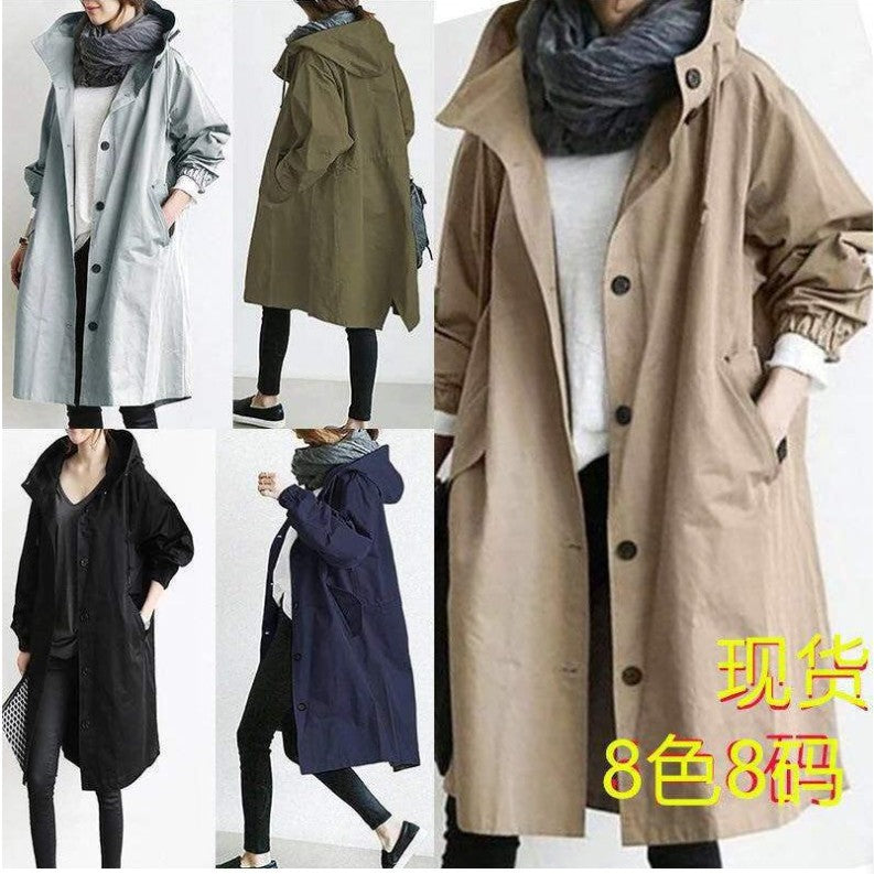 Mid-Length Waist Trench Coat Women