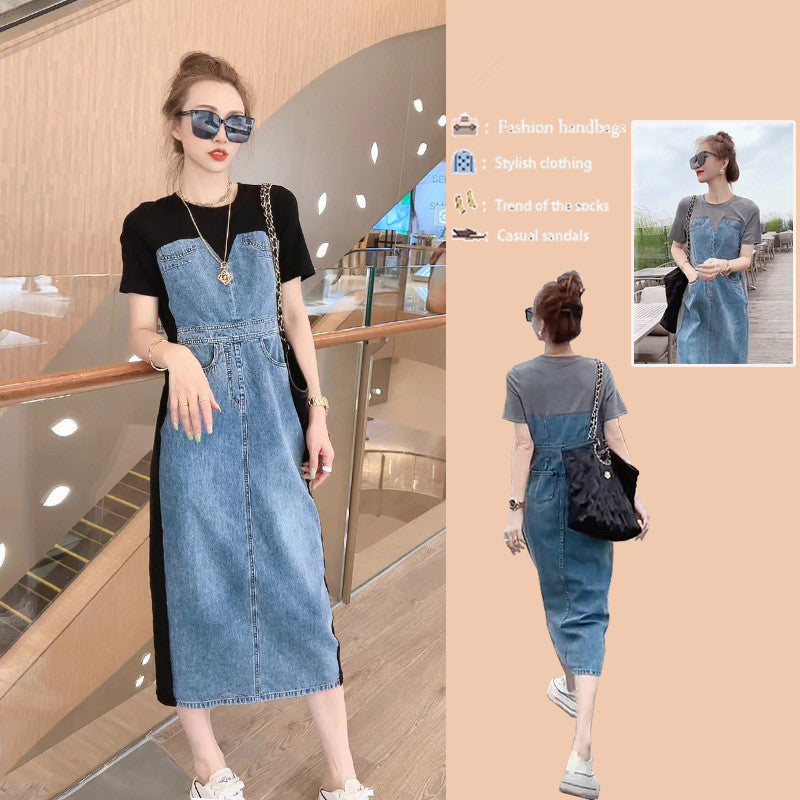 Two-Piece Denim Stitching Dress