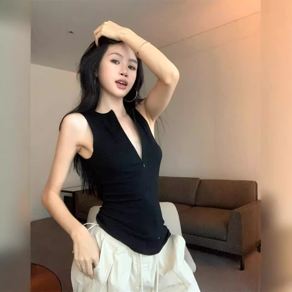 Women's Zipper Sleeveless Camisole – Summer Chic Essential
