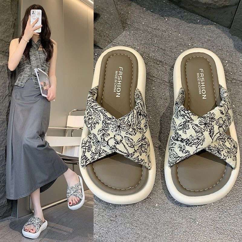 Chinese Style Platform Slippers