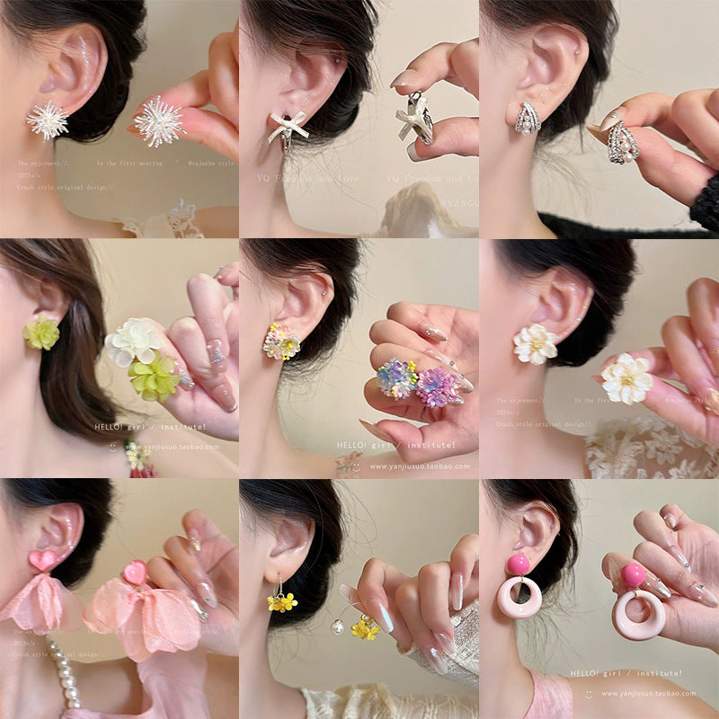 Dopamine Flower Earrings Spring Summer Women