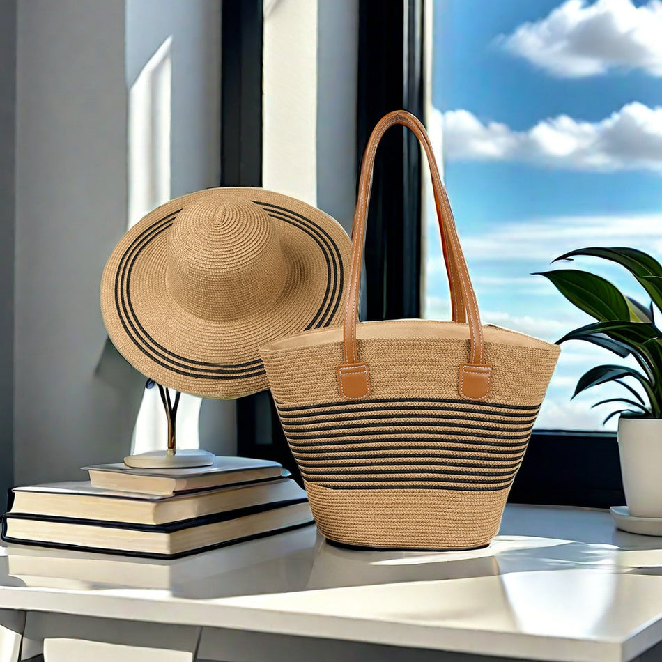 French Straw Woven Tote – Seaside Holiday Bag