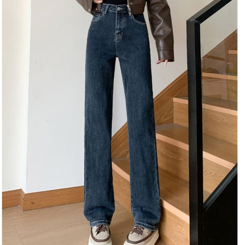 High Waist Straight Leg Jeans – Slimming & Stylish Fit