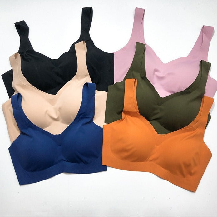 (Pack 4)- Anxin Ice Silk Bra – Seamless Sleep & Sports Comfort