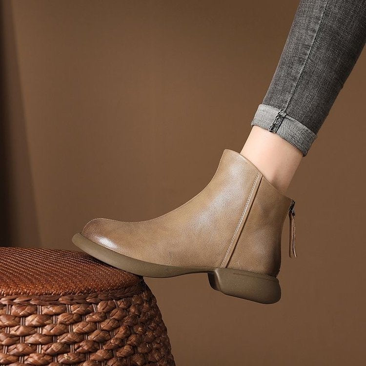 Retro Soft Leather Boots