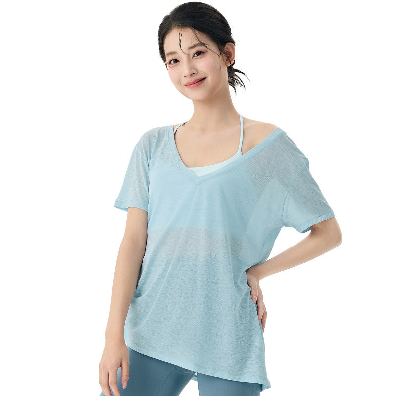 Drawstring Slimming Sports Tee