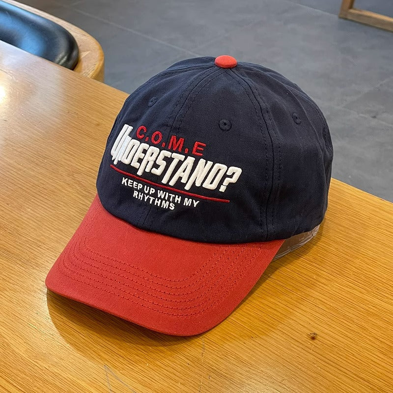 Color Block Baseball Cap Women Men Korean Style Couple Hat