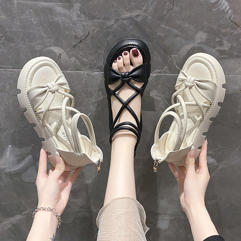 2025 Fairy Style Platform Roman Sandals with Thick Sole