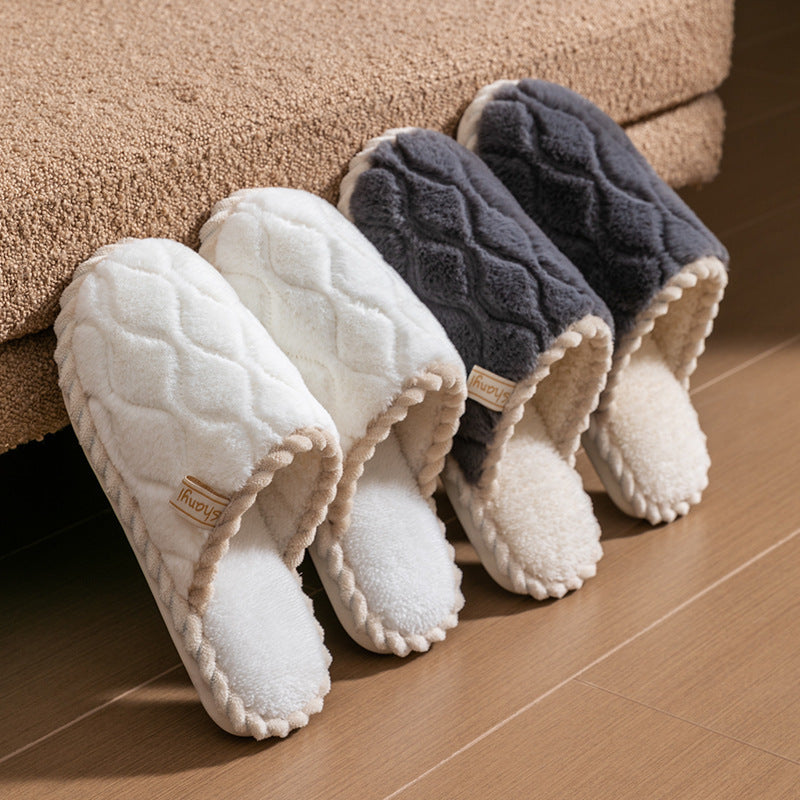 Warm Cotton Couple Slippers Non Slip Home Winter Wear