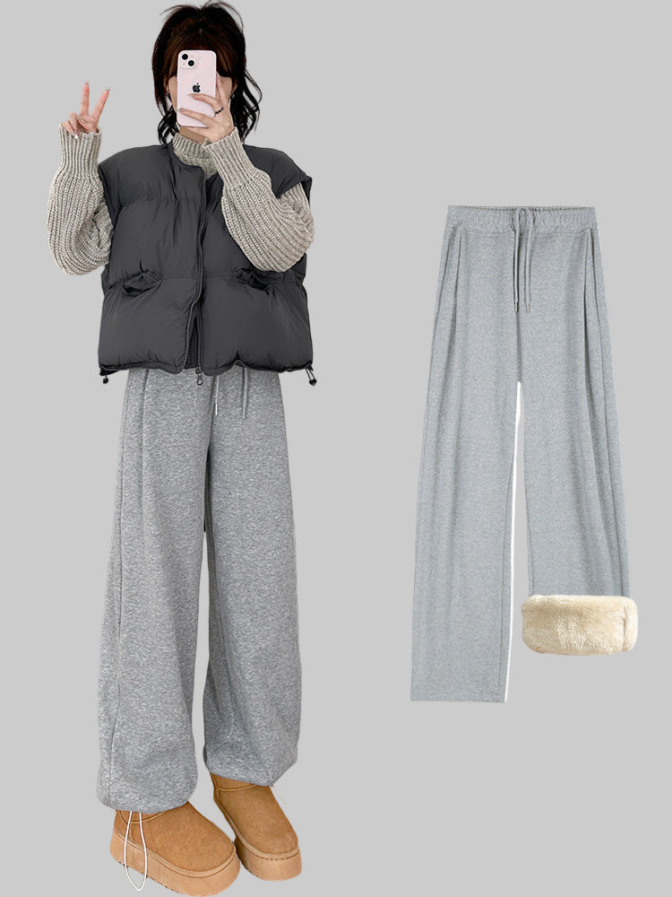 Fleece-Lined American-Style Winter Sweatpants