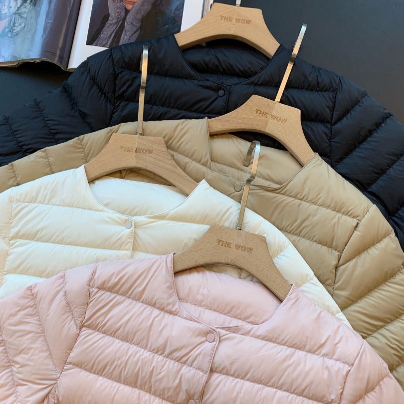 Women’s Round Neck Lightweight Goose Down Jacket