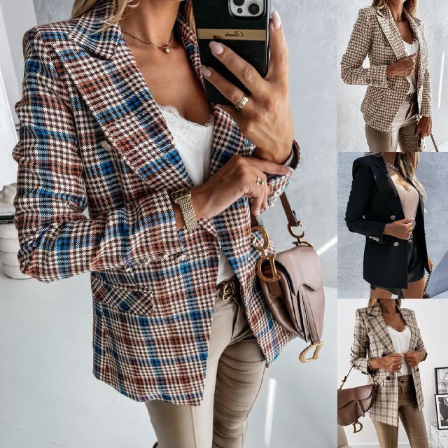 Women’s Plaid Suit Jacket