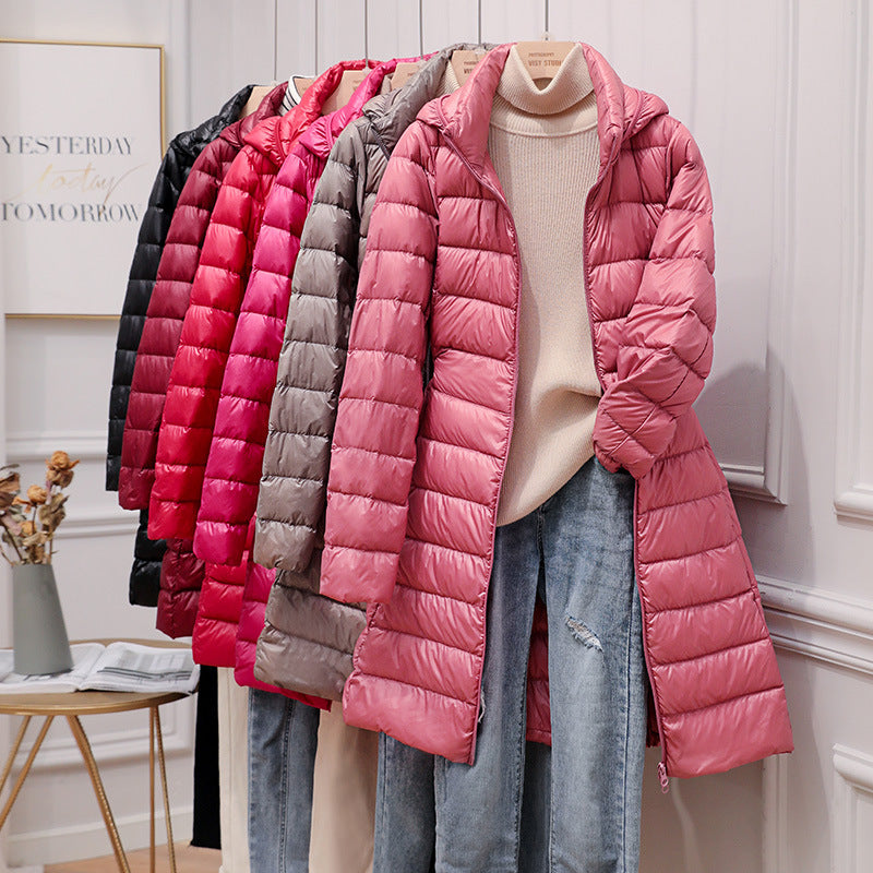 Slim Hooded Down Jacket for Women